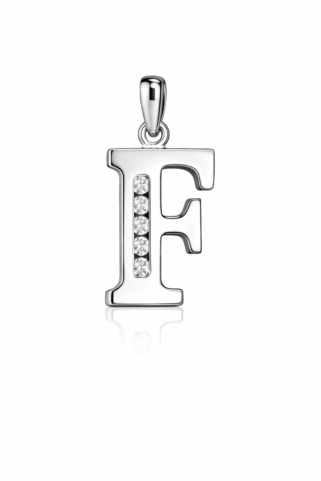 925 Sterling Silver Initial Letter CZ Pendant