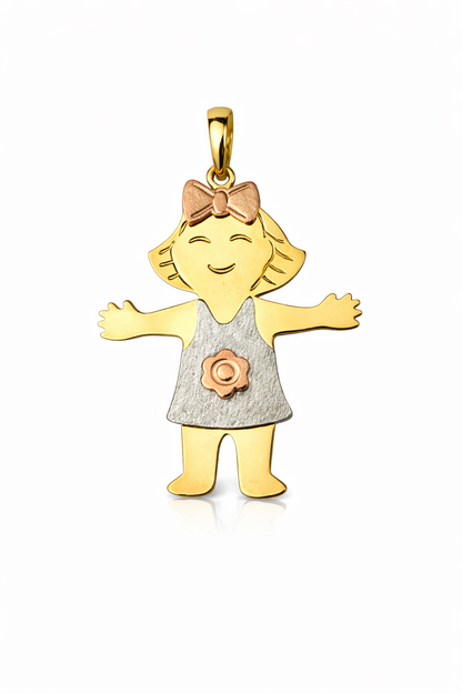 14k Yellow Gold Little Boy or Girl Pendant