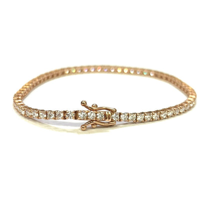 14K Rose Gold Round Lab Grown Diamond Tennis Bracelet  7 Inches