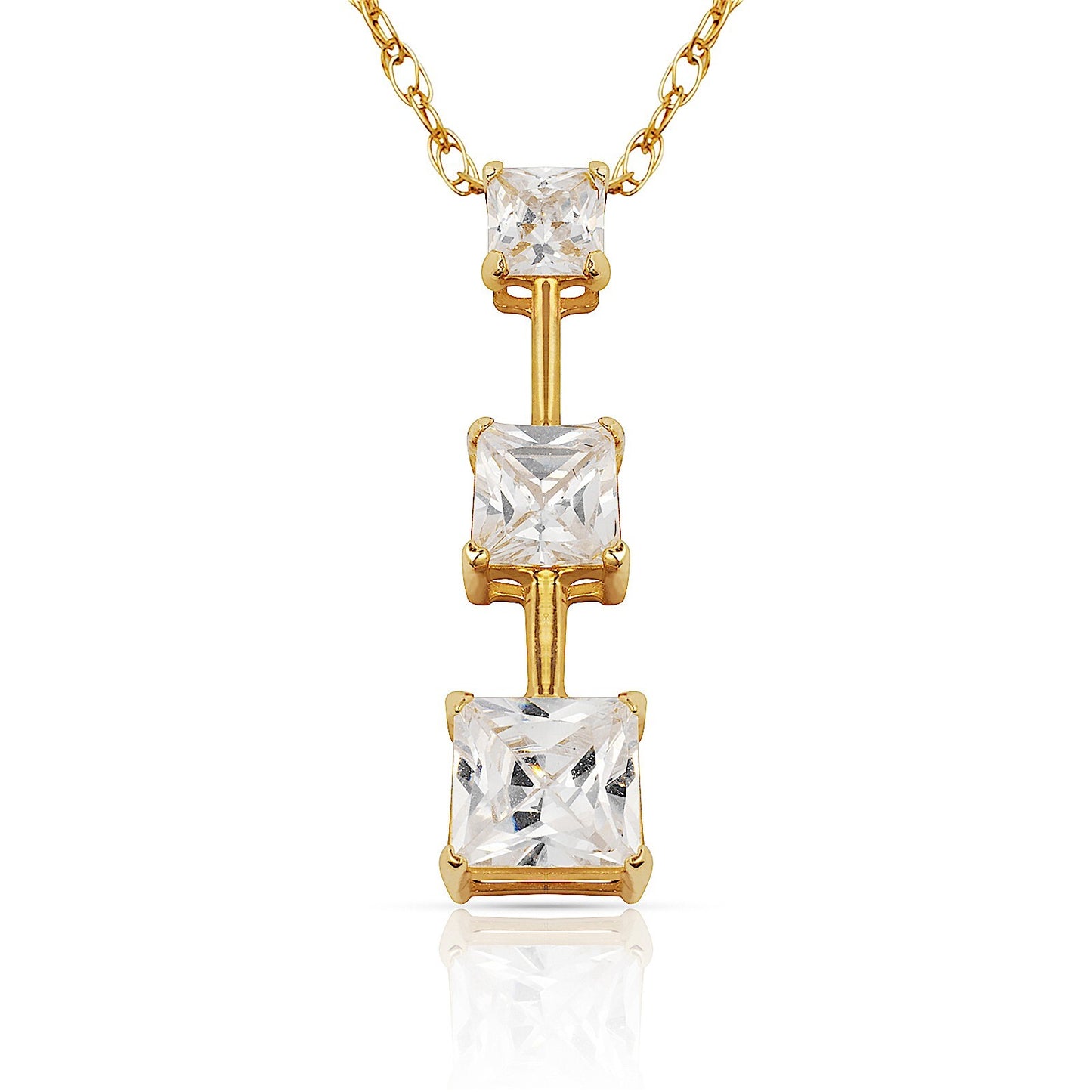 14k Yellow & White Gold Journey Pendant For Women