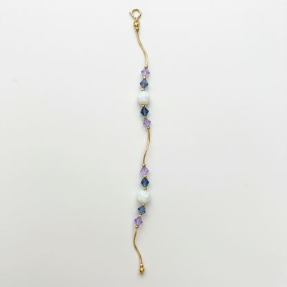 14k Yellow Gold Baby Bracelet made with Opal and Crystals from Swarovski