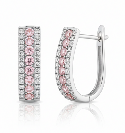 14k White Gold CZ Birthstone Leverback Earrings