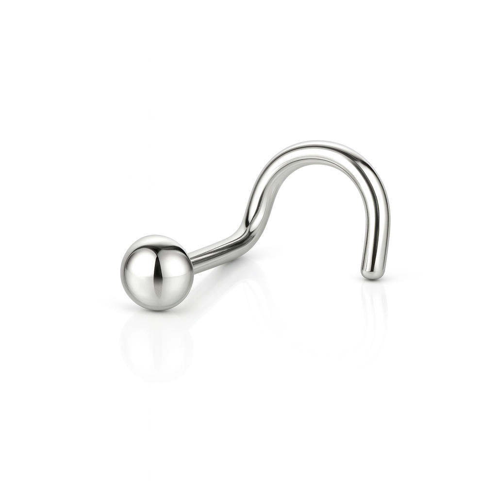 14k Yellow or White Gold Ball Nose Piercing Stud