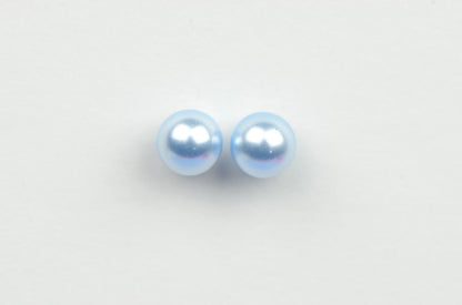 925 Sterling Silver Pretty Huge Swarovski blue Pearl Stud Earrings for Women
