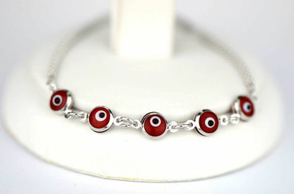 14k Yellow or White Gold Evil Eye Bracelet