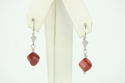 Clear Crystal Helix Bead Sterling Silver Earrings