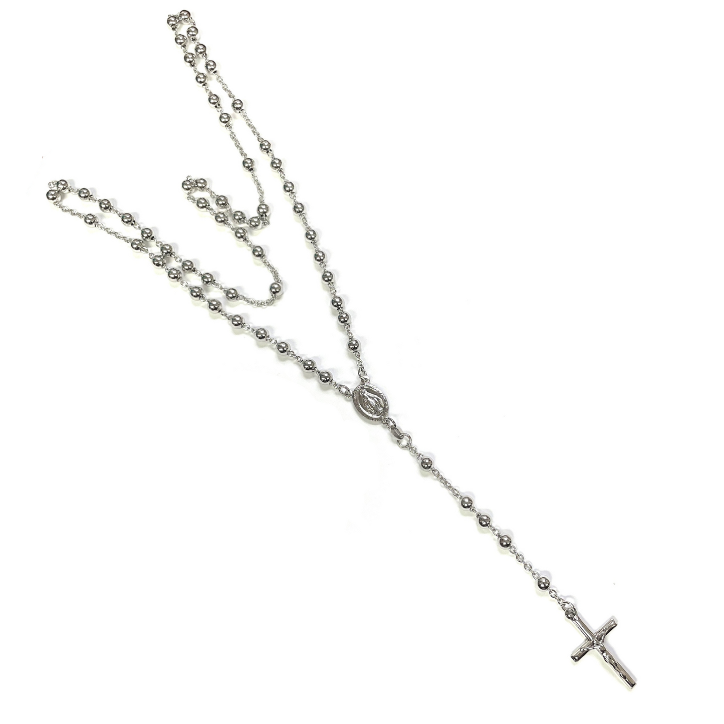 925 STERLING SILVER ITALIAN ROSARY 5mm 24"
