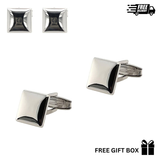 925 Sterling Silver Italy Square Cufflinks
