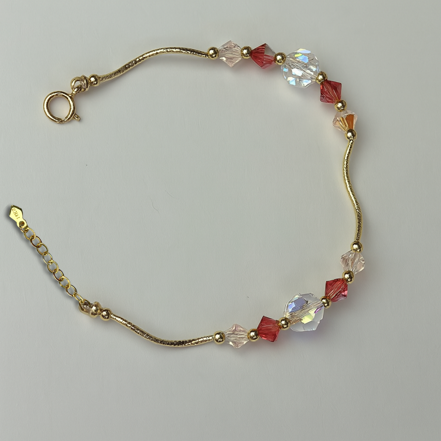 14K Yellow Gold Elegant Crystals Bracelet Kids Baby Girls & Boy -With Extension
