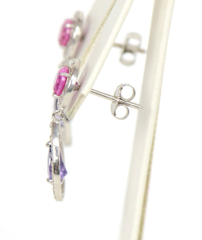 .925 Sterling Silver Dangle Push Back Stud Earrings for Women