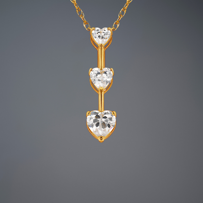 14K Yellow & White Gold Heart Pendant For Women