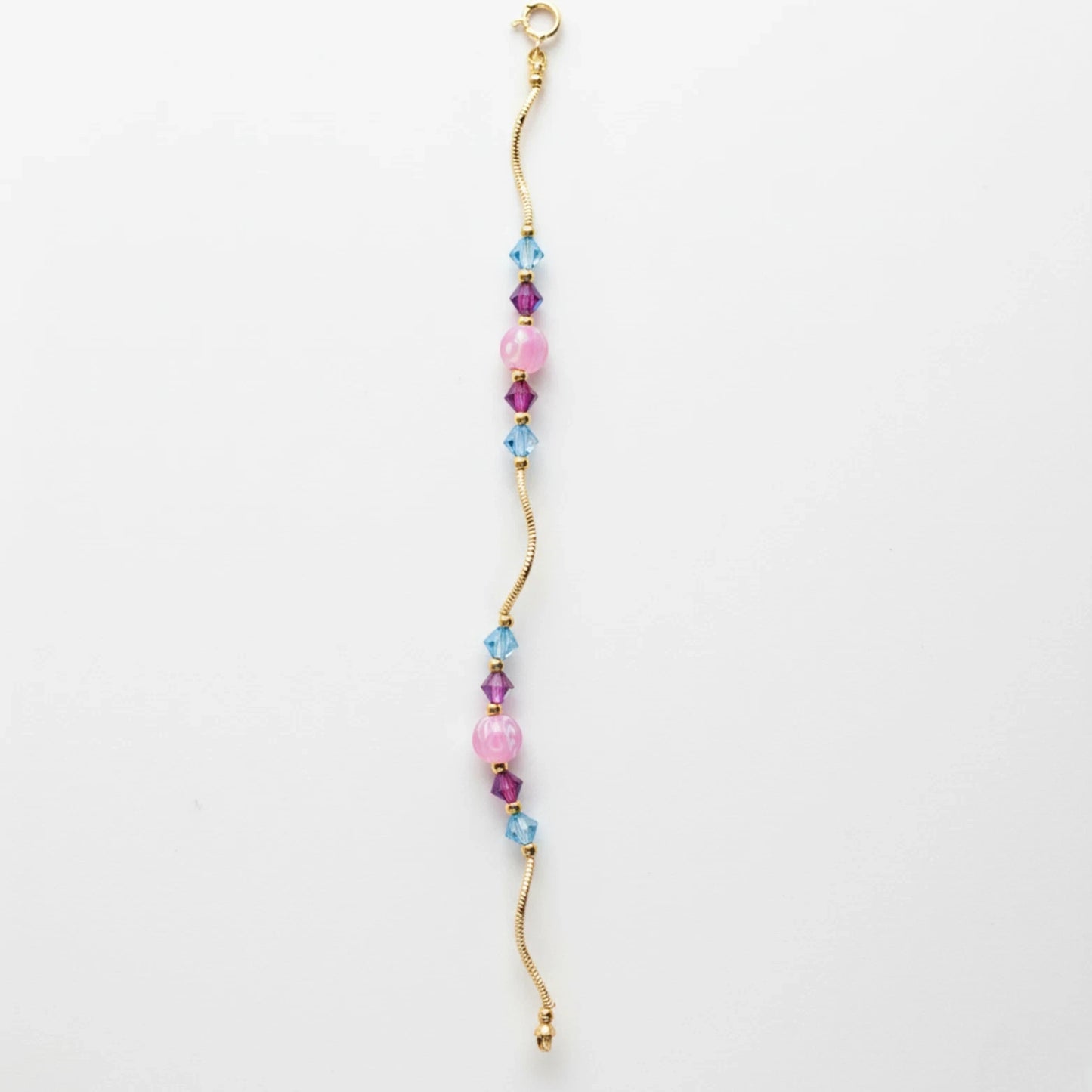 14k Yellow Gold Baby Bracelet made with Opal and Crystals from Swarovski