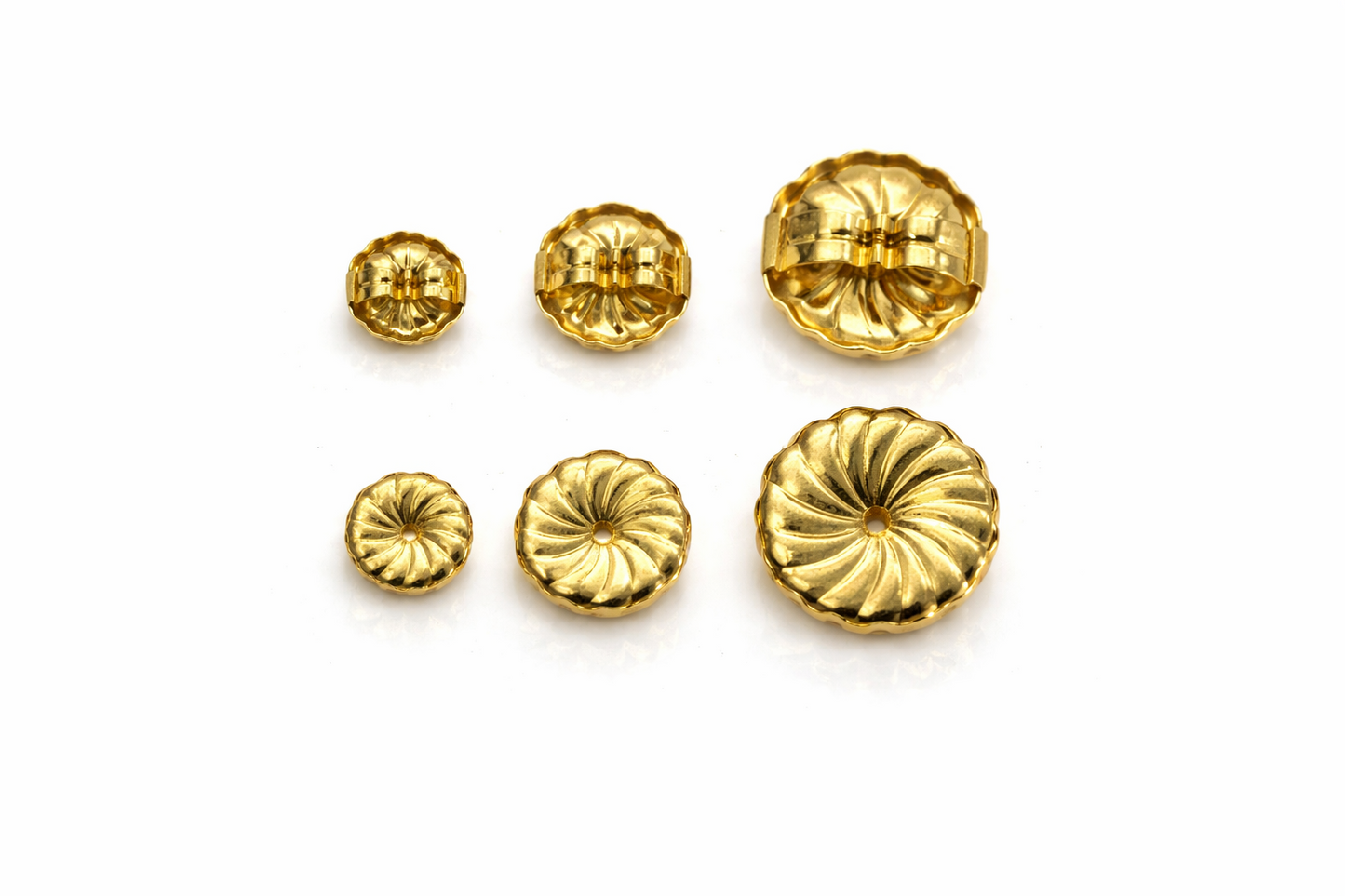 14K White & Yellow Solid Gold Earring Back Butterfly by Pc!!!