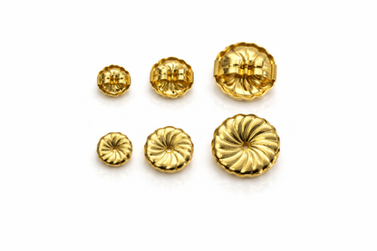 14K White & Yellow Solid Gold Earring Back Butterfly by Pc!!!