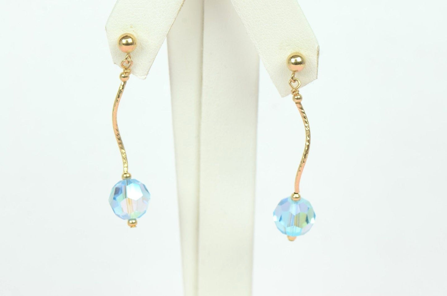 14kYellow Gold swarovski crystals Beads 3pcsWomen Set:Necklace,Bracelet,Earrings
