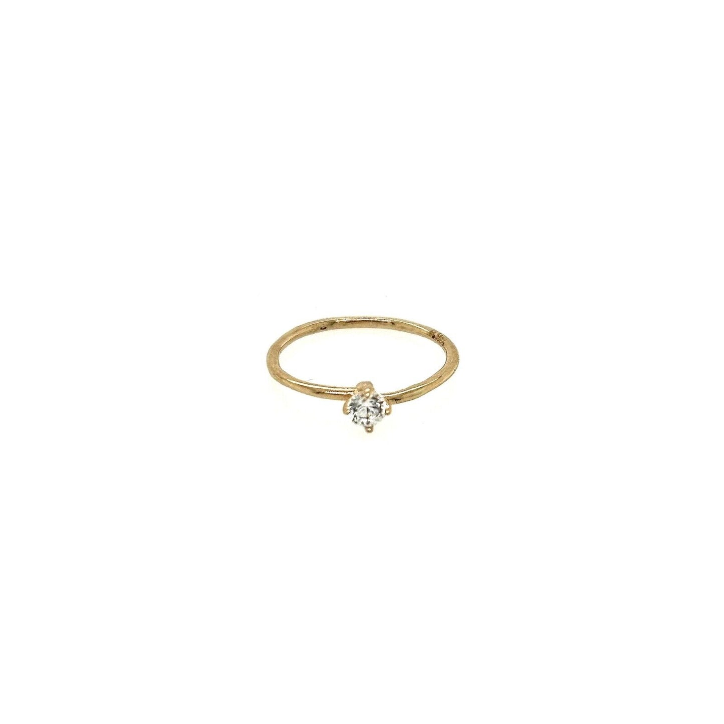 14K Solid Yellow Gold Nose Ring Hoop with 2mm CZ Stone