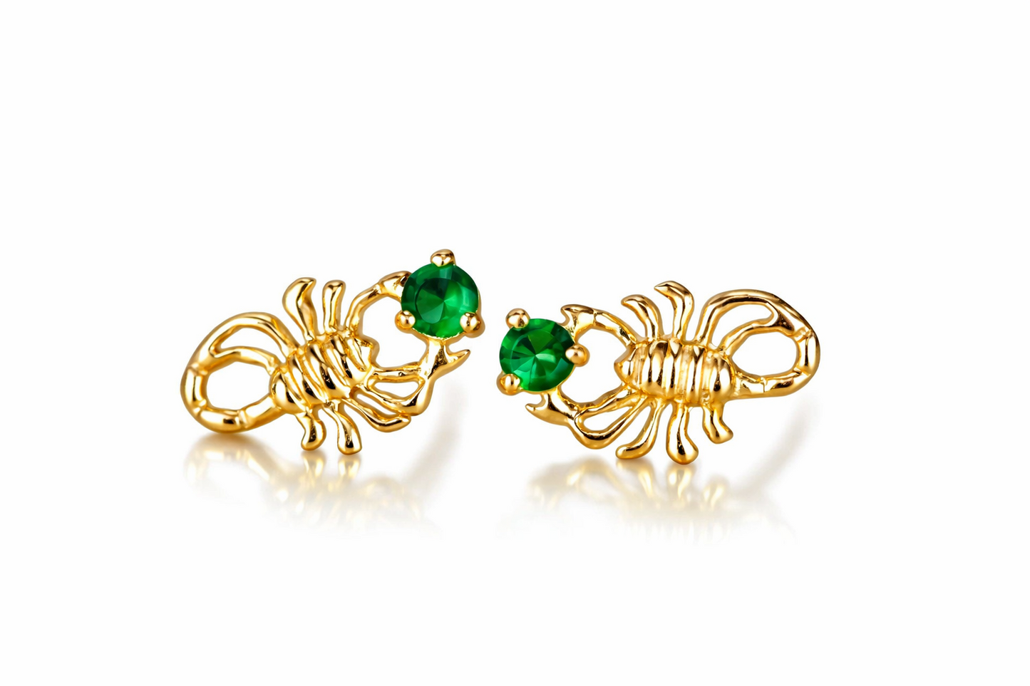 14k Yellow Gold Birthstone Scorpion Earring