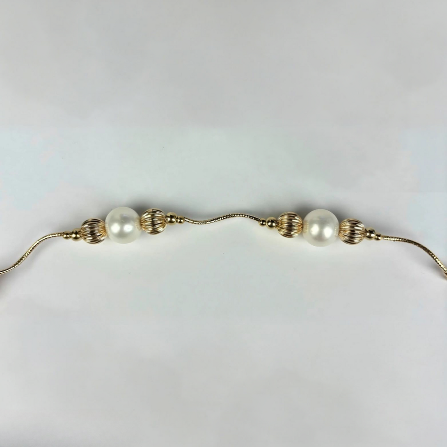 14K Yellow Gold Elegant Pearl & Gold Ball Bracelets for Women
