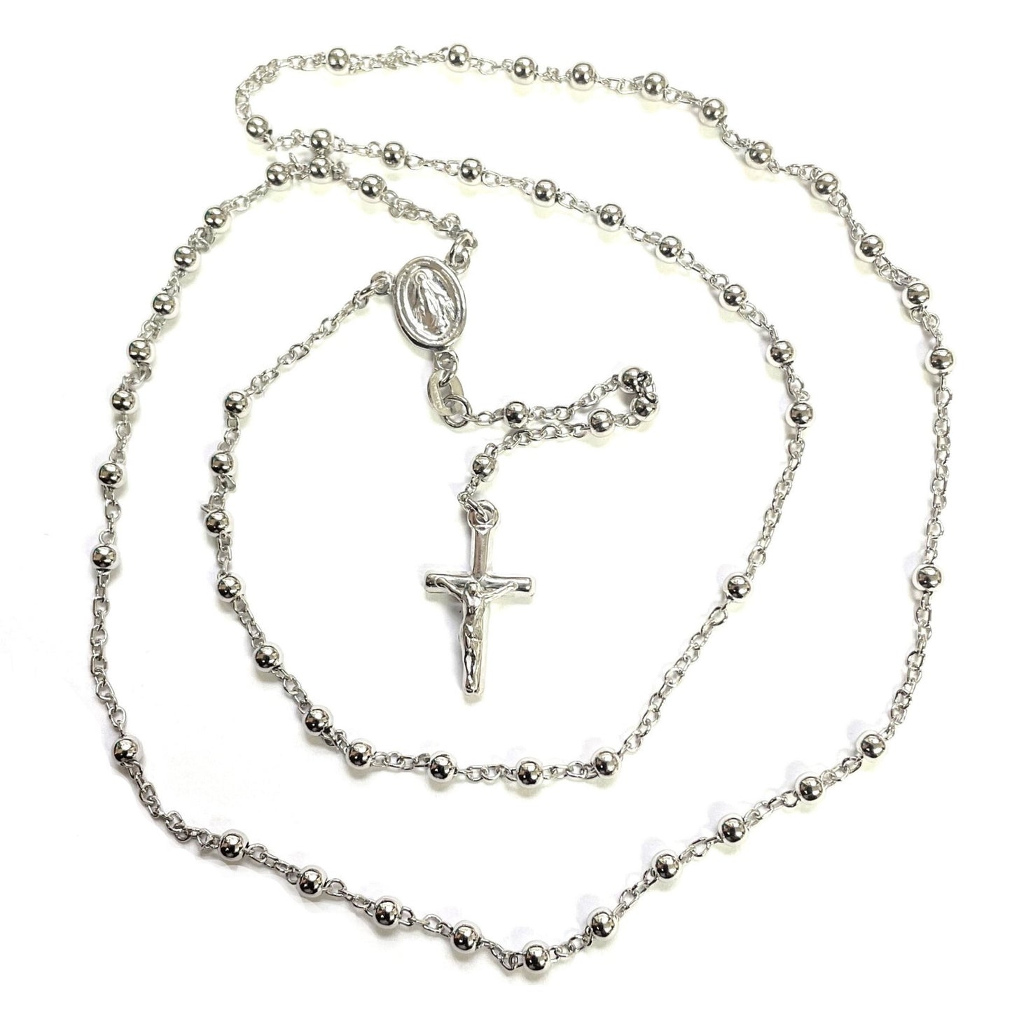 925 STERLING SILVER ITALIAN ROSARY 3mm 24"