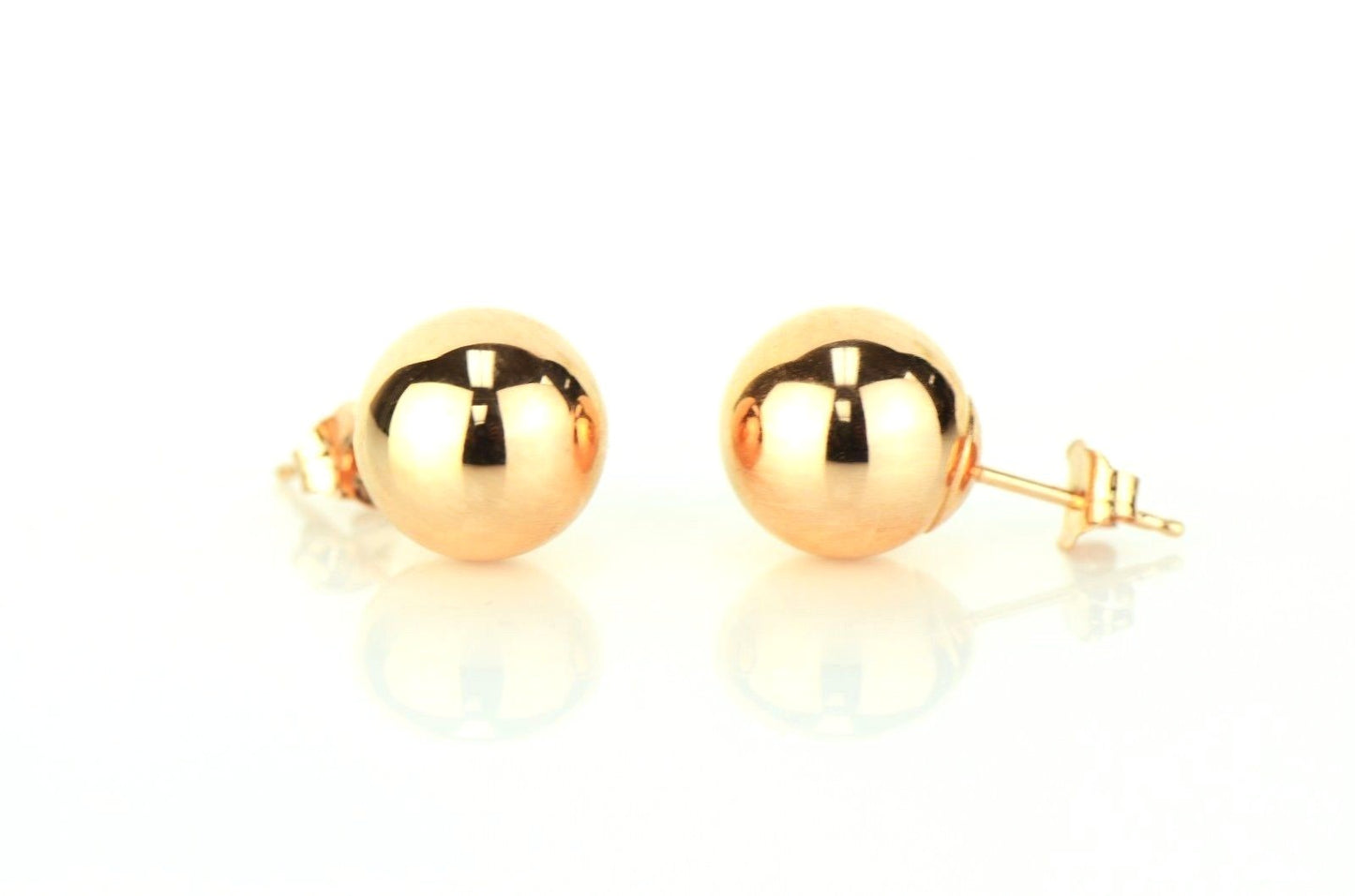 14k Rose Gold Round Shaped Ball Stud Earrings for Women