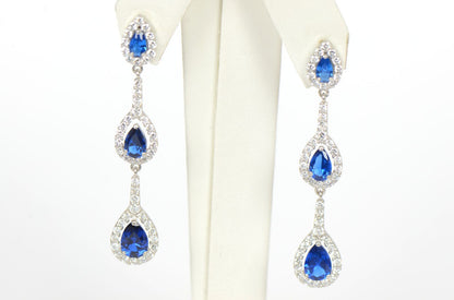 925 Sterling Silver Dangle Stud Push Back Earrings for Women