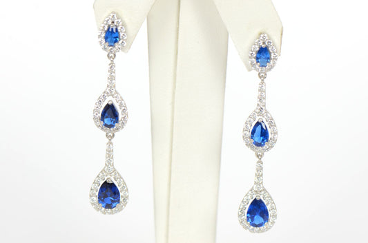 925 Sterling Silver Dangle Stud Push Back Earrings for Women