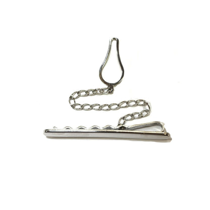 925 Sterling Silver Italy Tie Clip with Chain