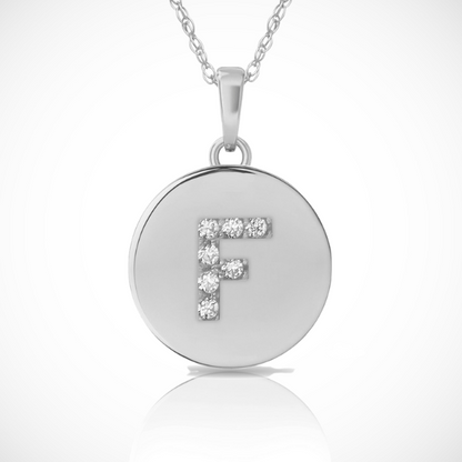 14k Yellow / White & Rose Gold Letter Initial CZ Pendant For Women