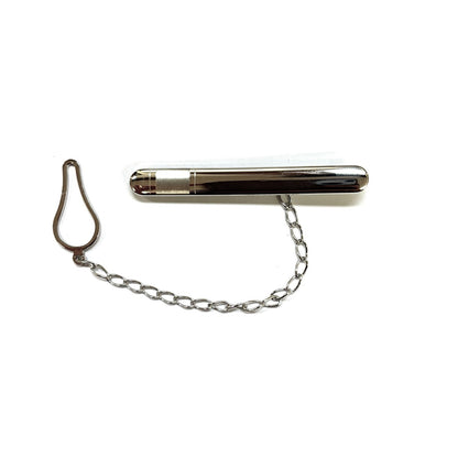 925 Sterling Silver Italy Tie Clip with Chain