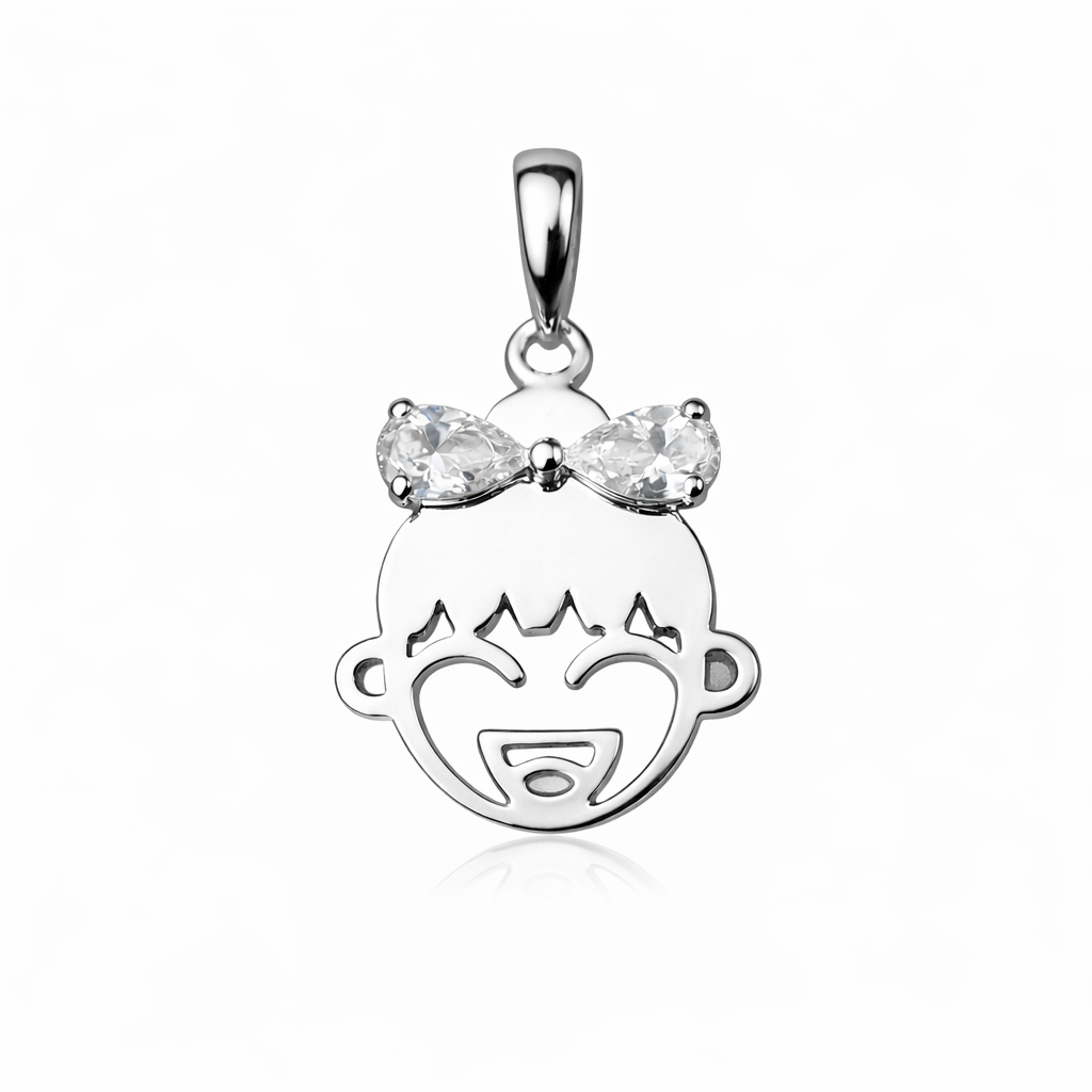 14k Yellow or White Gold Boy or Girl CZ Pendant