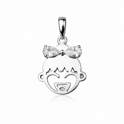 14k Yellow or White Gold Boy or Girl CZ Pendant