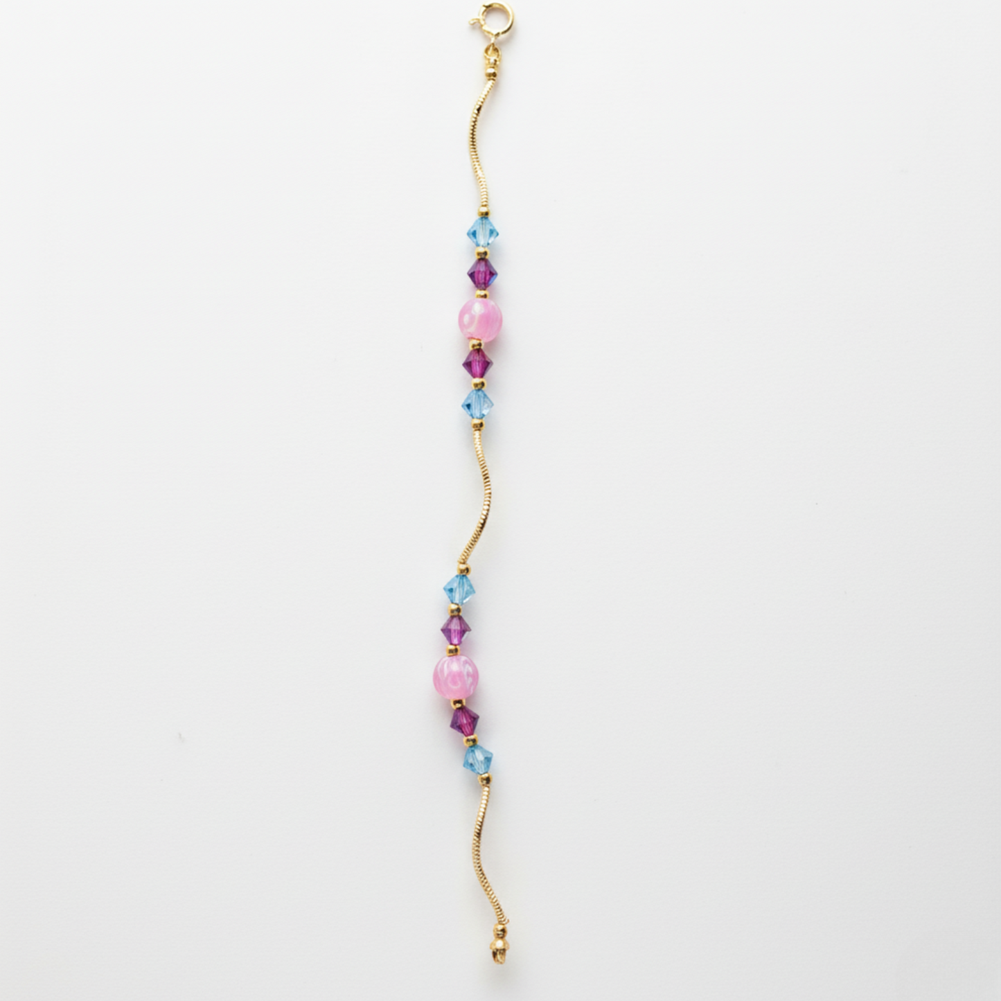 14k Yellow Gold Baby Bracelet made with Opal and Crystals from Swarovski