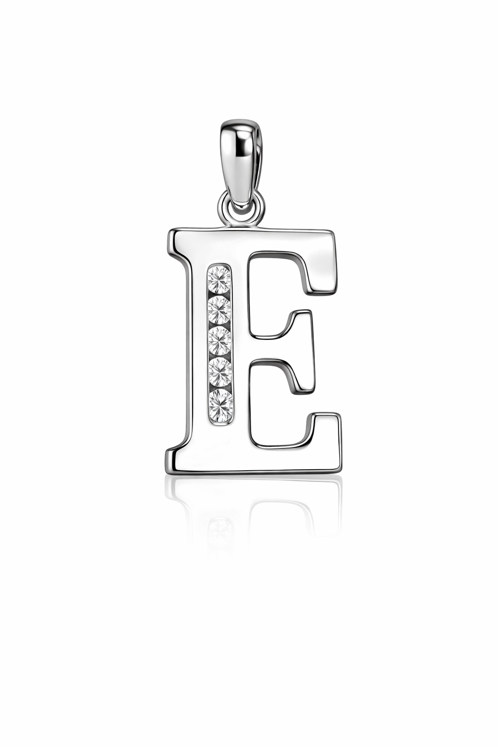 925 Sterling Silver Initial Letter CZ Pendant