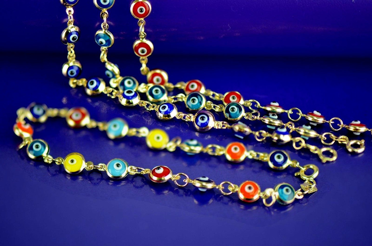 14k Yellow Gold  Evil Eye Bracelet