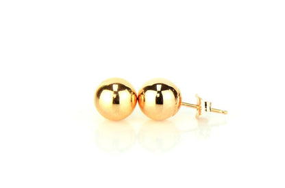 14k Rose Gold Round Shaped Ball Stud Earrings for Women