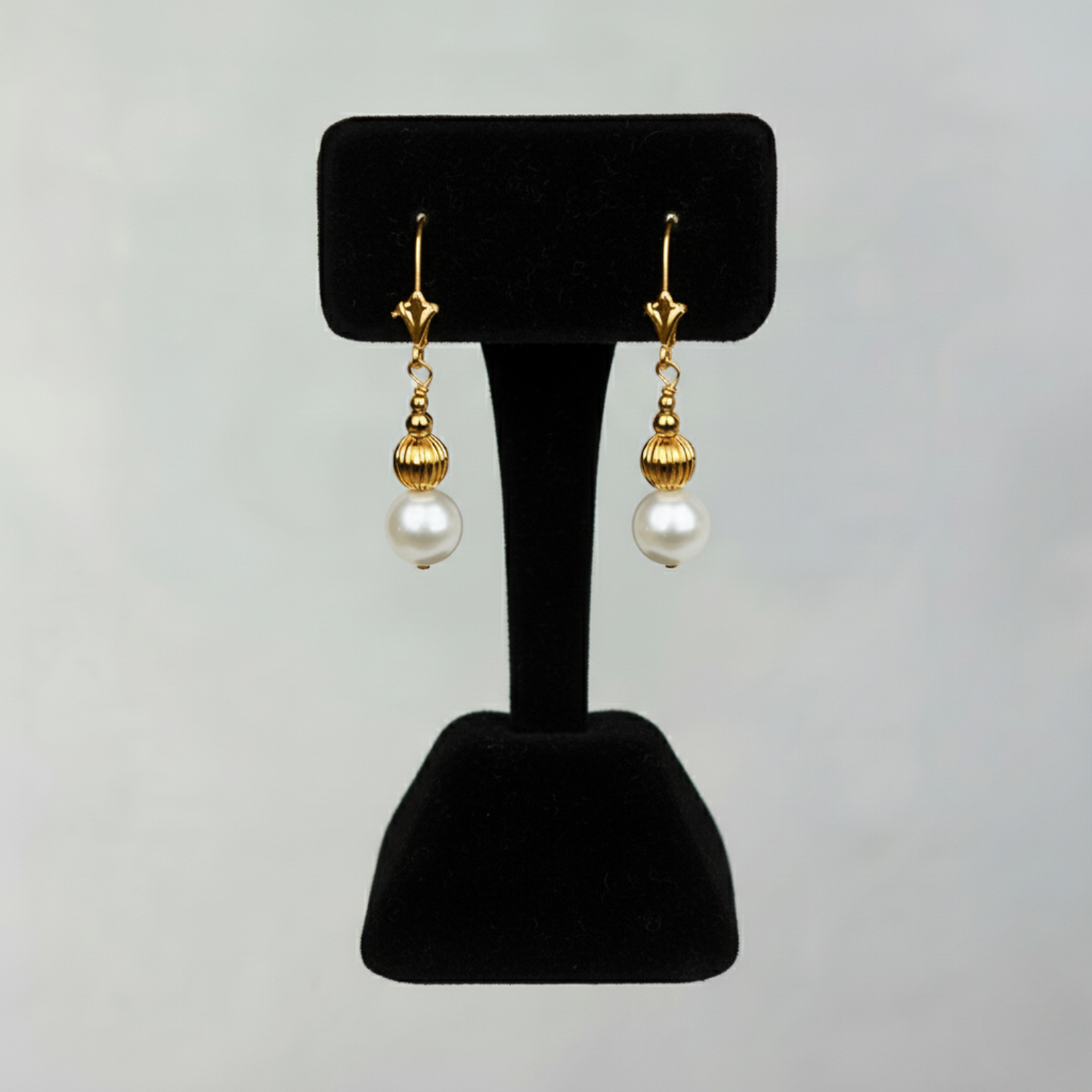 14K Yellow Gold Genuine White Pearl Jewelry Sets for Women Elegant Jewelry Gift