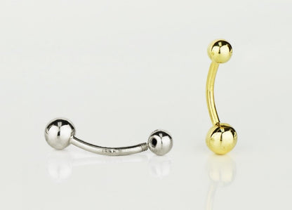 14k Yellow or White Gold Belly Button Ball Body Jewelry Piercing