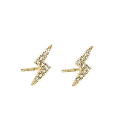 14K Yellow/White/Rose Cz lighting Bolt with Push Backs
