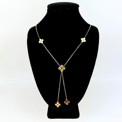 14k Yellow Gold Beautiful  Clover Necklace for Women