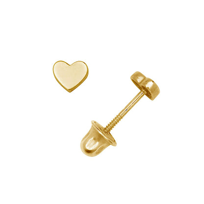 14K Yellow & White Gold Heart Shaped Stud Earrings for Women