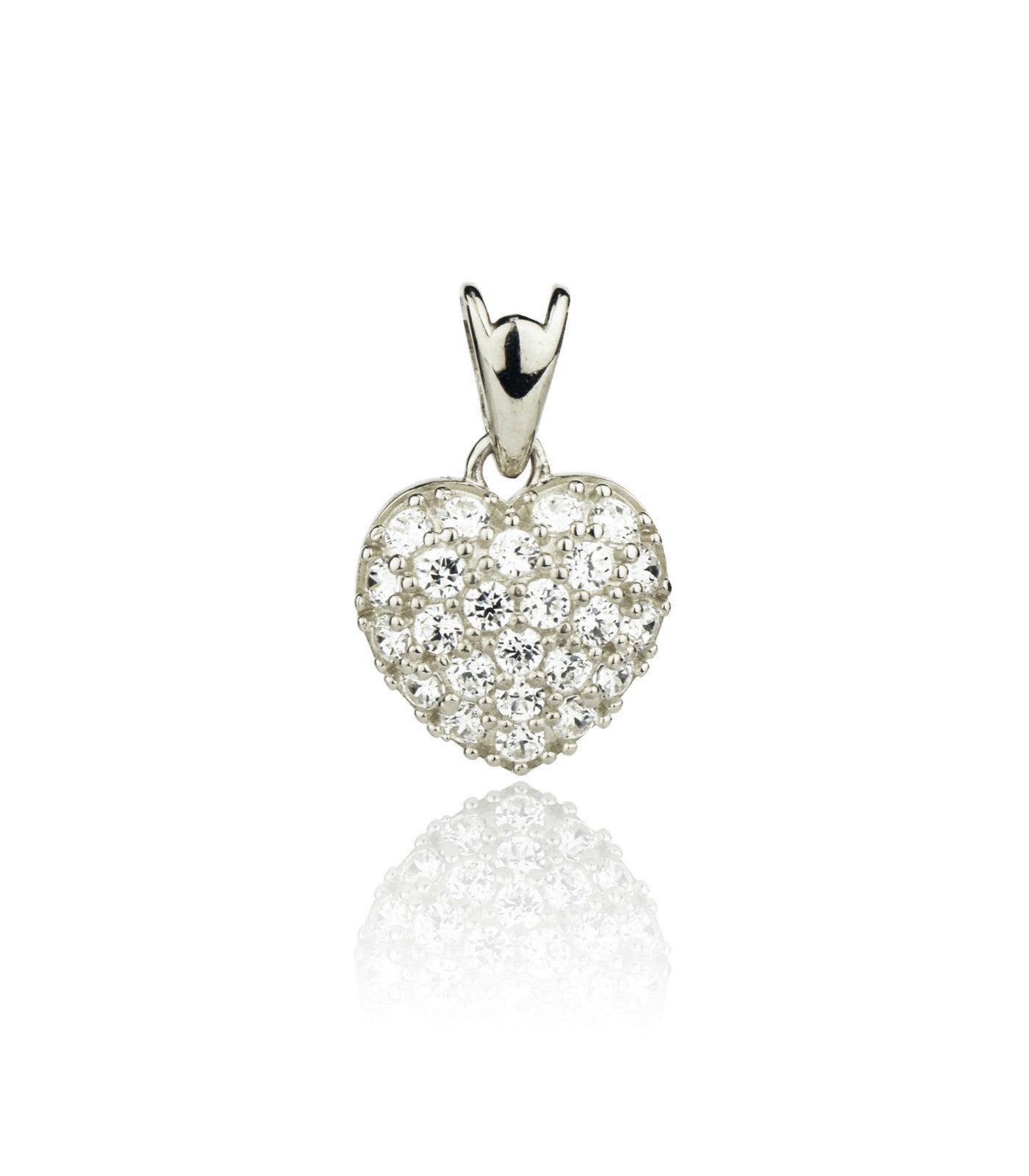 14k Yellow or White Gold Cz Heart Pendant