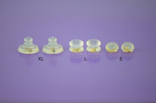 14k Yellow or White Gold Jelly Silicon Back Earring by Pc and Pair!!!