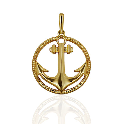 14K Yellow Gold Charm / Anchor Pendant