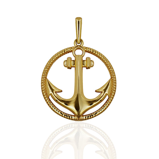 14K Yellow Gold Charm / Anchor Pendant