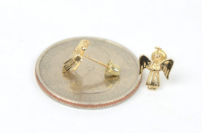 14k Yellow or White Gold Angel Stud Earrings