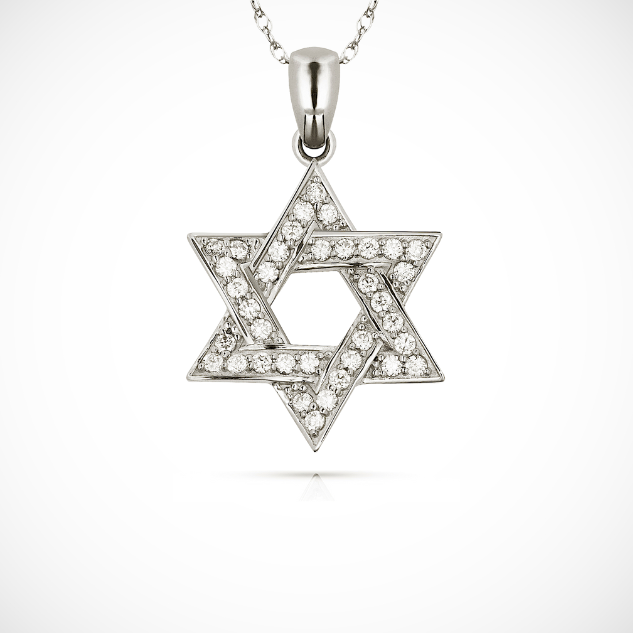 14K Yellow & White Gold Large Star CZ Pendant For Women