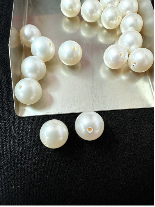 3mm-9.5mm White Round Shape Matched Freshwater Pearls Half Drilled AAA