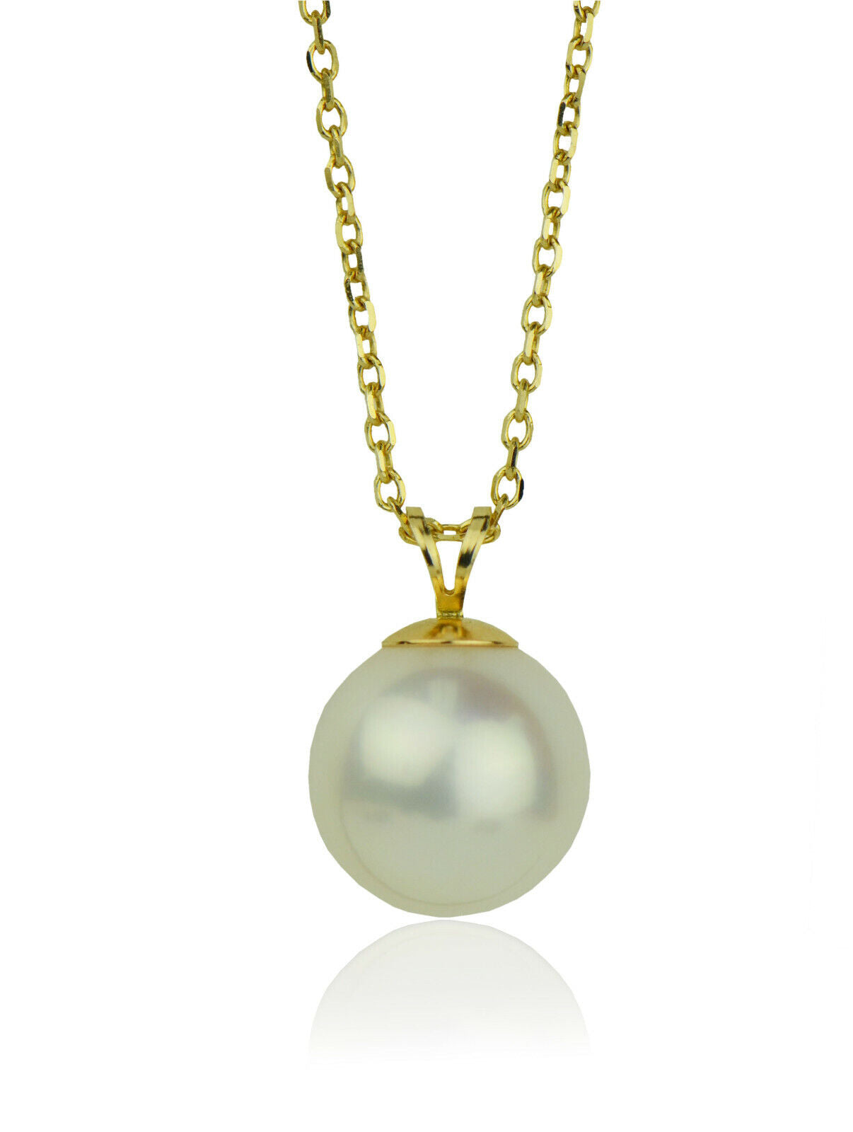 14k Yellow and White Gold 12mm Freshwater Pearl Pendant w/chain