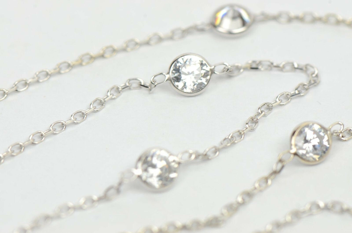 14k  Gold Cubic Zirconia CZ by the yard 16'' up to 42" Necklace
