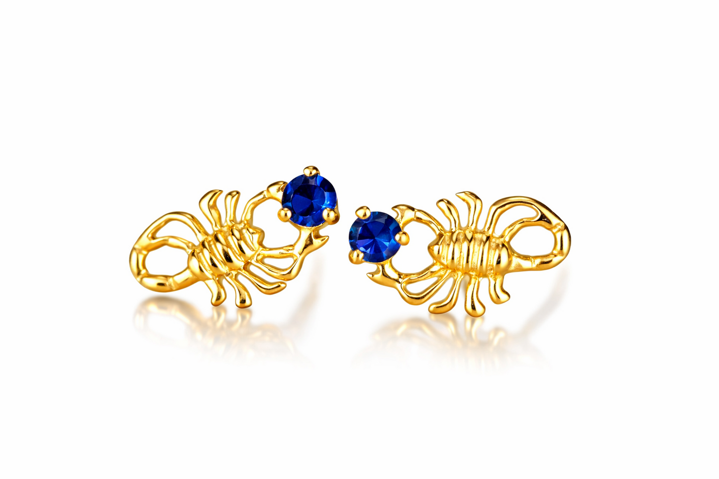 14k Yellow Gold Birthstone Scorpion Earring